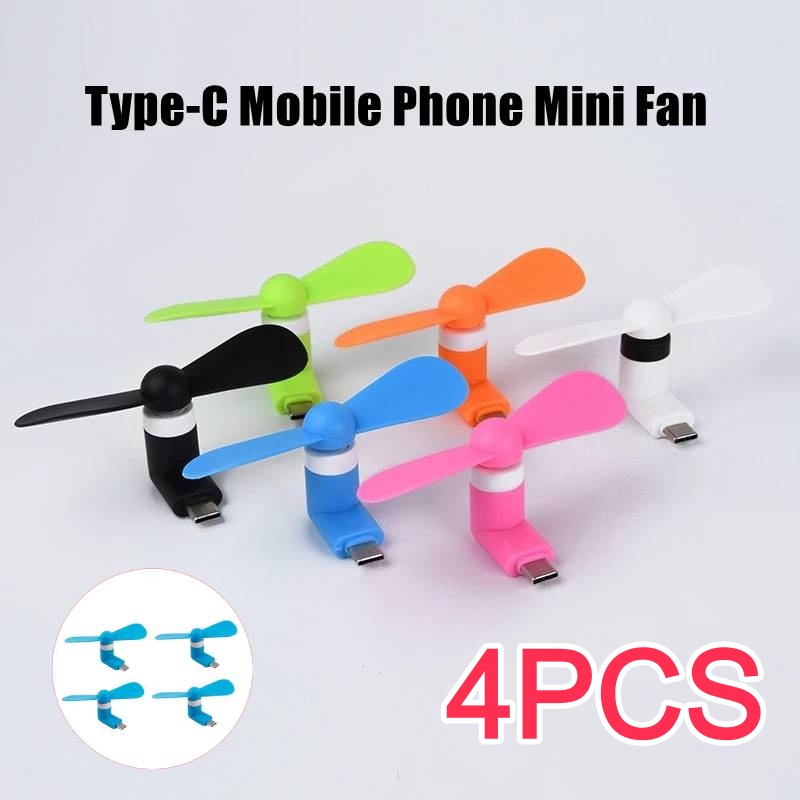 Micro Usb Cable - 4/2/1 Piezas Mini Ventilador Portátil Tipo-C,