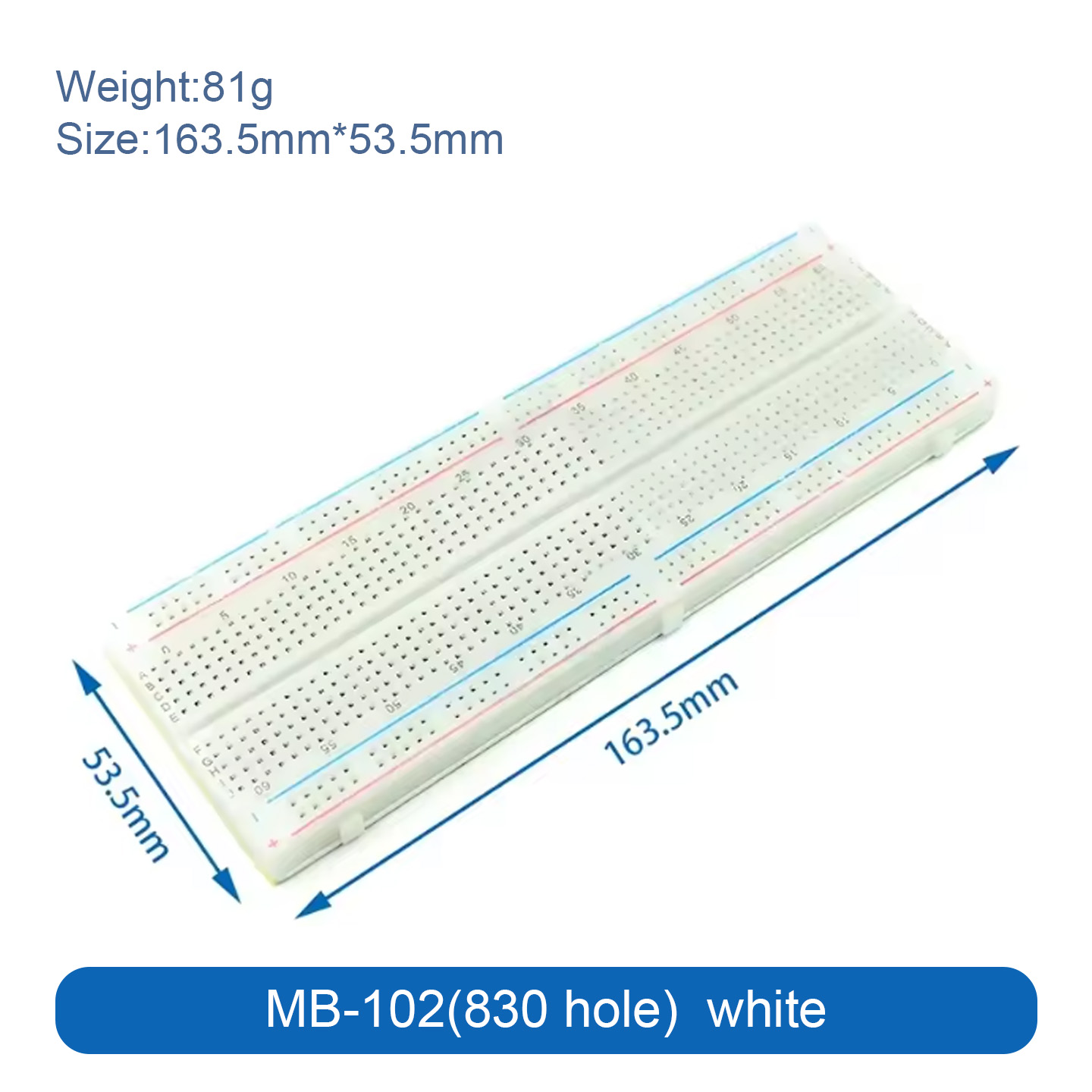 Breadboard 400 Point - Placa de prueba PCB sin soldadura,