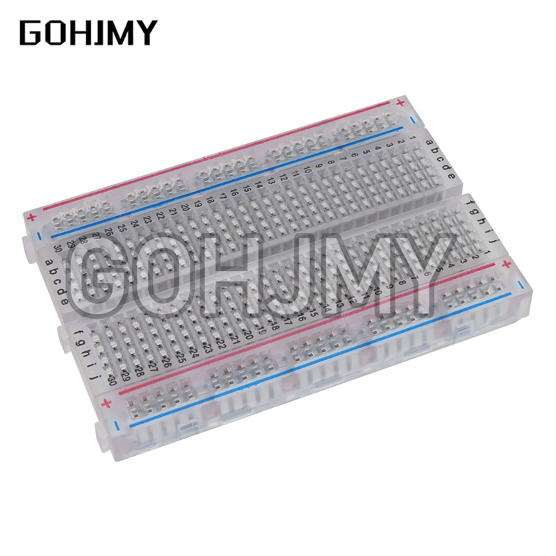 Breadboard 400 Point - Minitabla de pan transparente, 10 piezas,