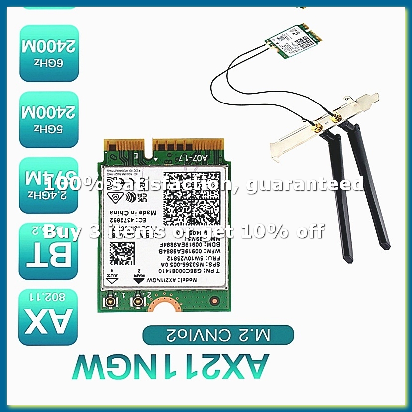 Antenna 2.4Ghz - Tarjeta de Red Inalámbrica AX211NGW+ con