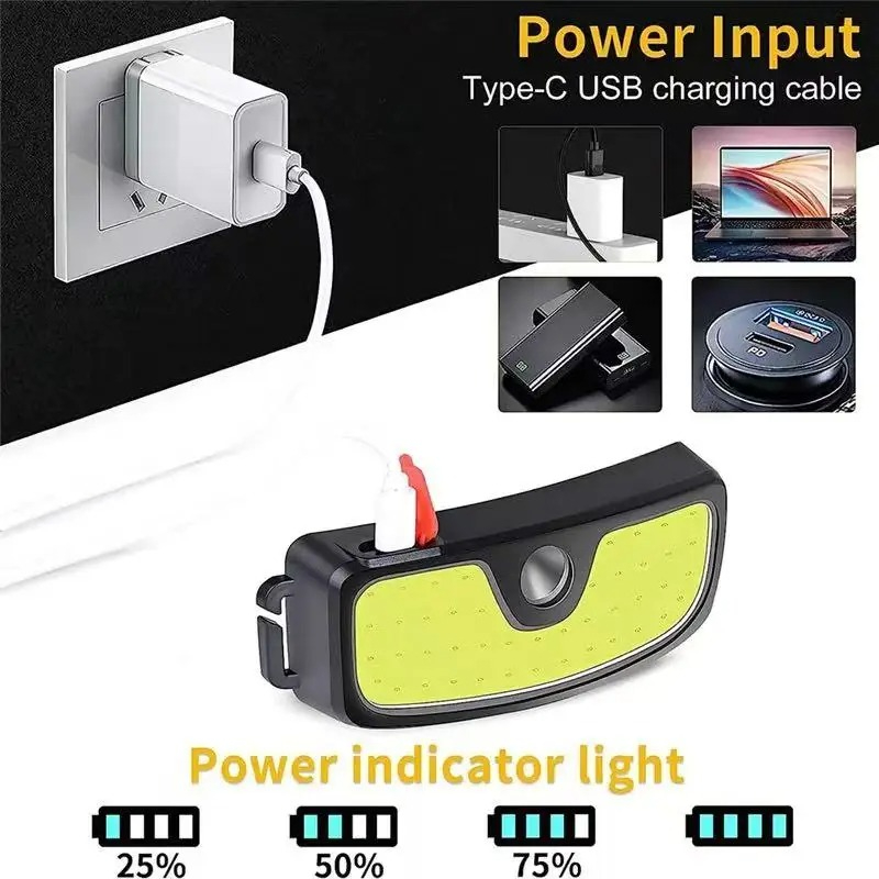 Potente linterna frontal COB t - Usb C Cable reseña y precio