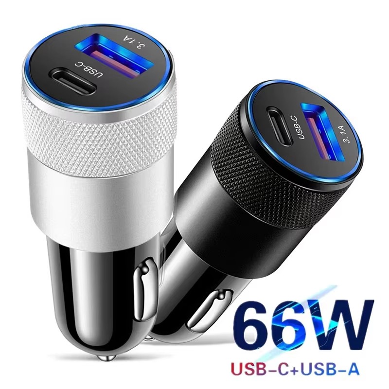Cargador de coche USB de 66 W, - Usb C Cable reseña y precio
