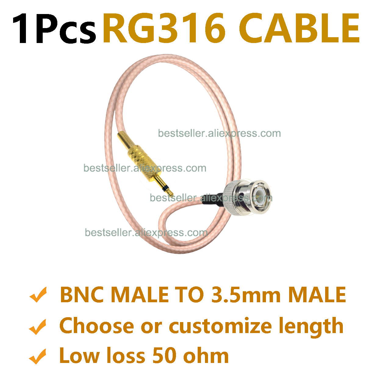 1 Uds RG316 BNC macho a enchuf - Jumper Wire Kit reseña y precio