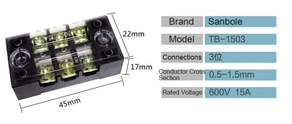 Bloque de terminales de tornil - Screw Terminal Block reseña y precio