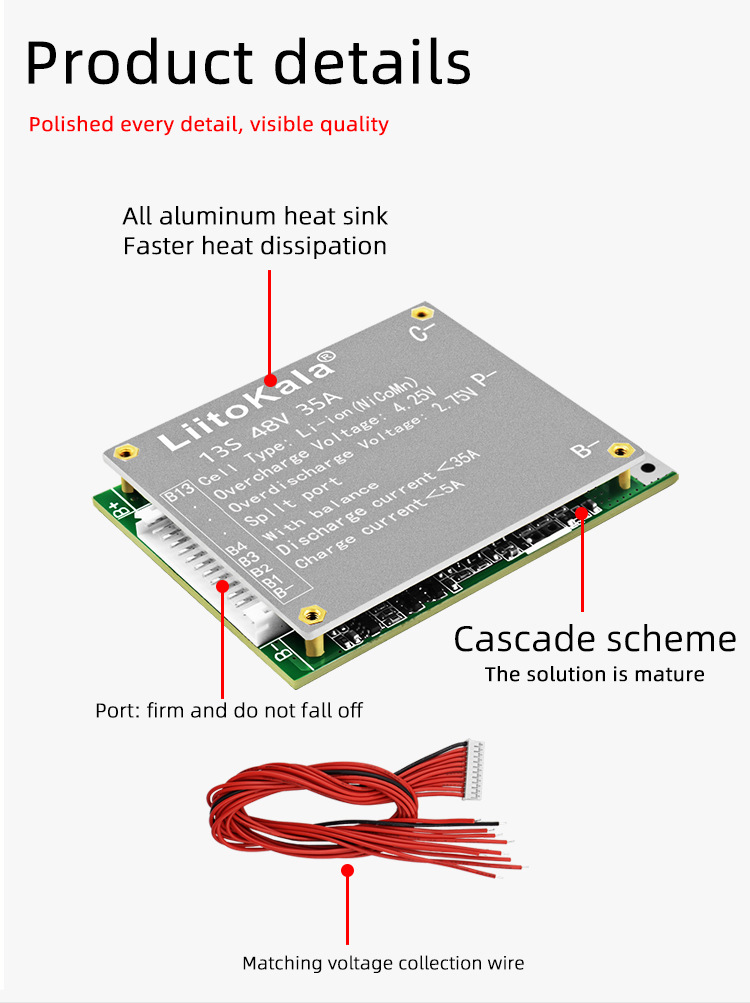 liitokala BMS 13S 35A 48V Plac - Li Ion Charger Module reseña y precio
